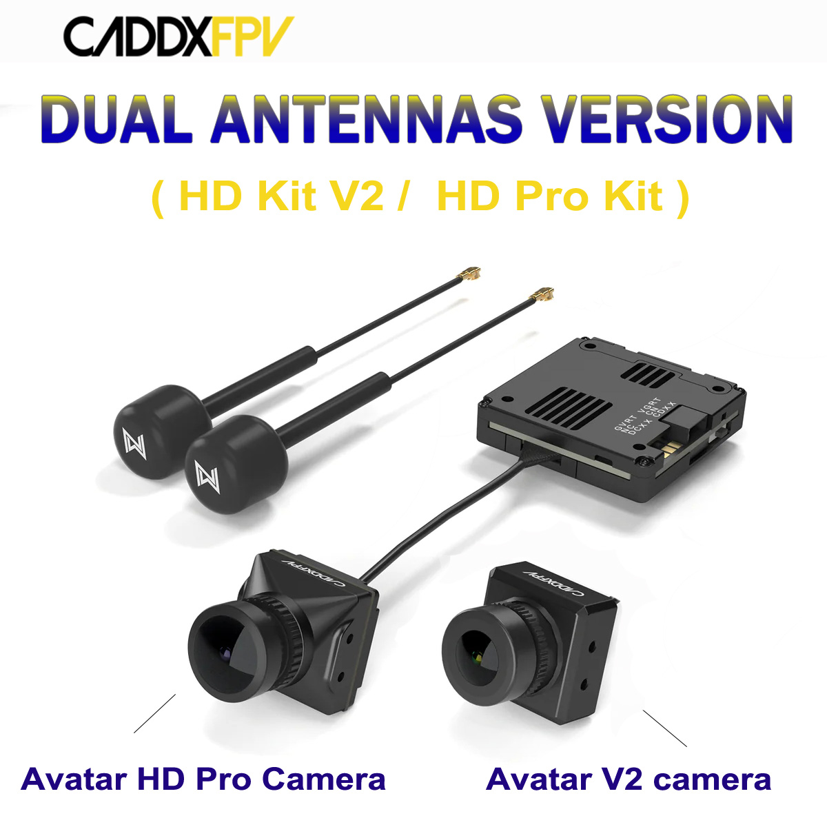 Walksnail Avatar Hd Pro Kit - Caddx Walksnail Avatar إصدار الهوائيات المزدوجة،
